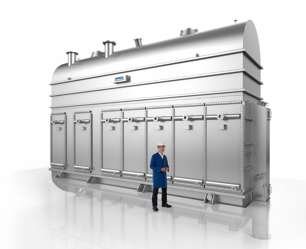 Wervelbed droger en koeler van Andritz