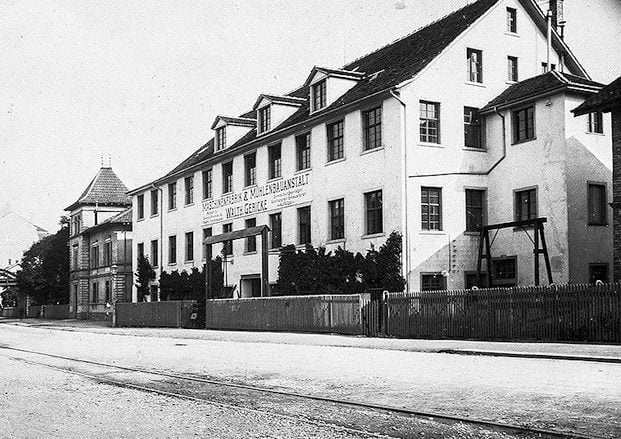 Gericke-fabriiek in Zürich in 1907.